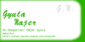 gyula majer business card